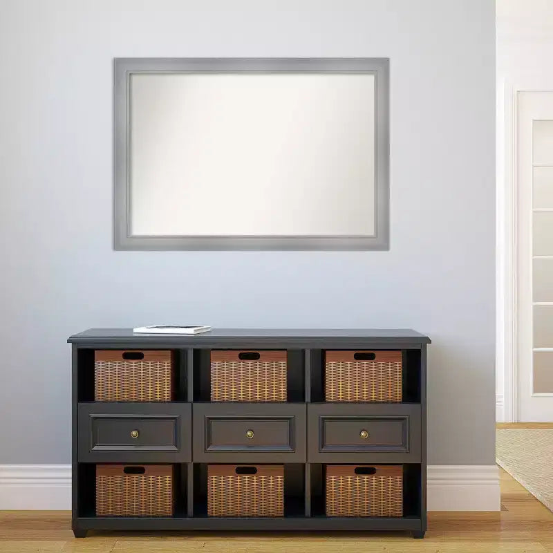 Specchio da parete per bagno Flair non smussato 40" x 28" nichel lucido - : Viti di montaggio incluse