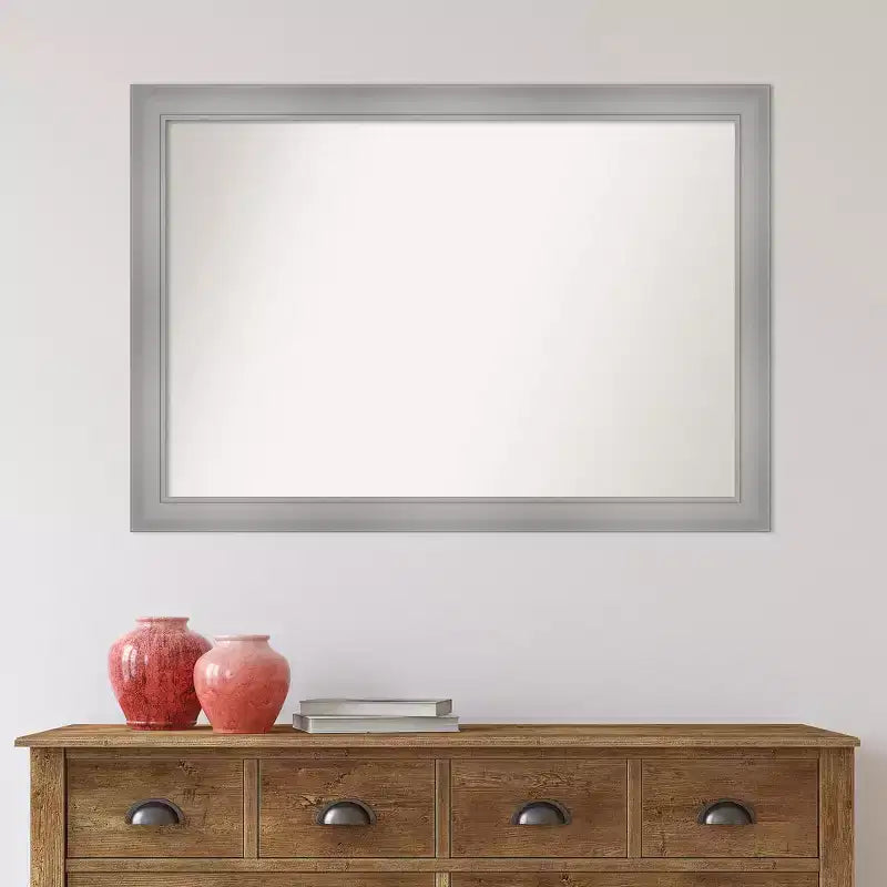 Specchio da parete per bagno Flair non smussato 40" x 28" nichel lucido - : Viti di montaggio incluse