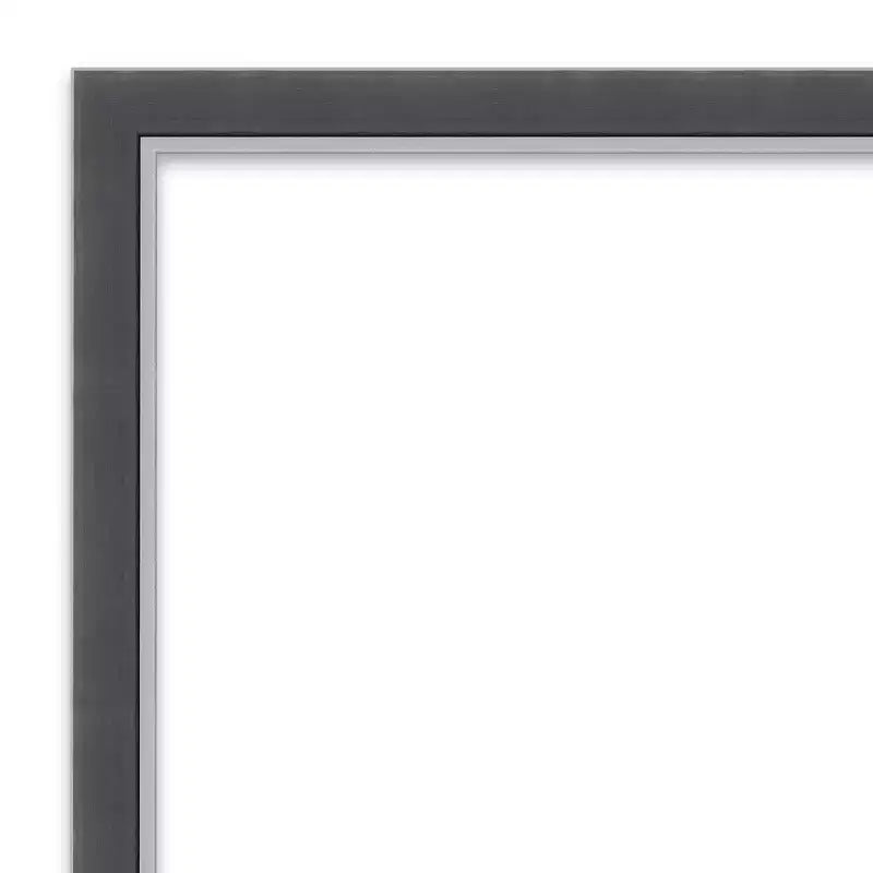 Specchio da Parete Sottile per Bagno senza Smusso Eva 38" x 26" Nero - : Cornice in Polistirolo, Montaggio a Parete
