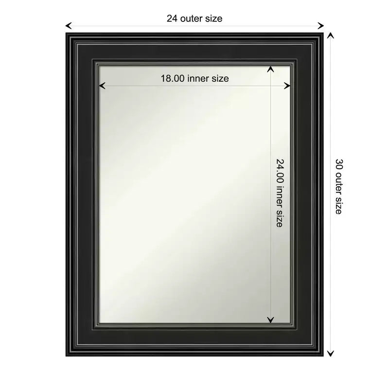Specchio da parete nero 24" x 30" - con cornice non smussata