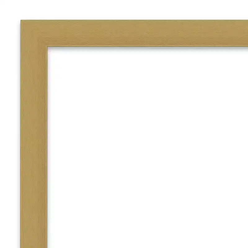 38" x 26" Specchio da Parete Stretto Grace Non Smussato Oro Spazzolato - : Rettangolare, Montaggio a Parete, Cornice in Polistirene