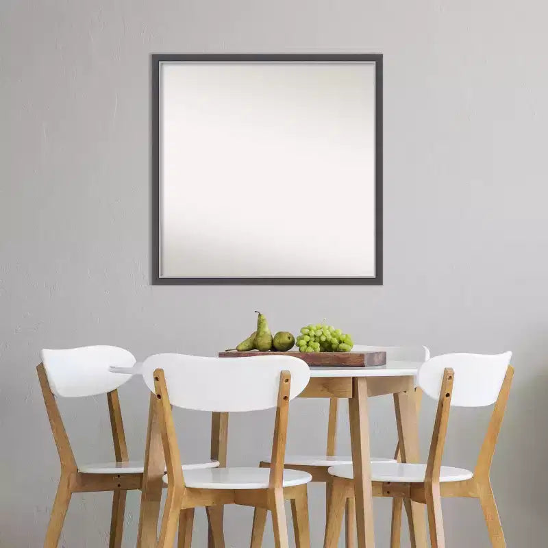 Specchio da parete sottile Eva nero/argento 71 x 71 cm senza smussatura - : cornice quadrata moderna in polistirene, montaggio a parete