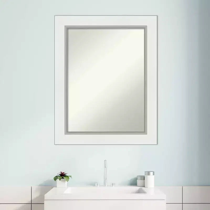 Specchio da parete per bagno in Eva, non smussato, 60 x 75 cm, bianco - : Rettangolare, Cornice in polistirene, Montaggio a parete