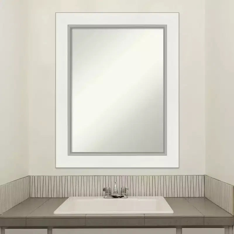 Specchio da parete per bagno in Eva, non smussato, 60 x 75 cm, bianco - : Rettangolare, Cornice in polistirene, Montaggio a parete