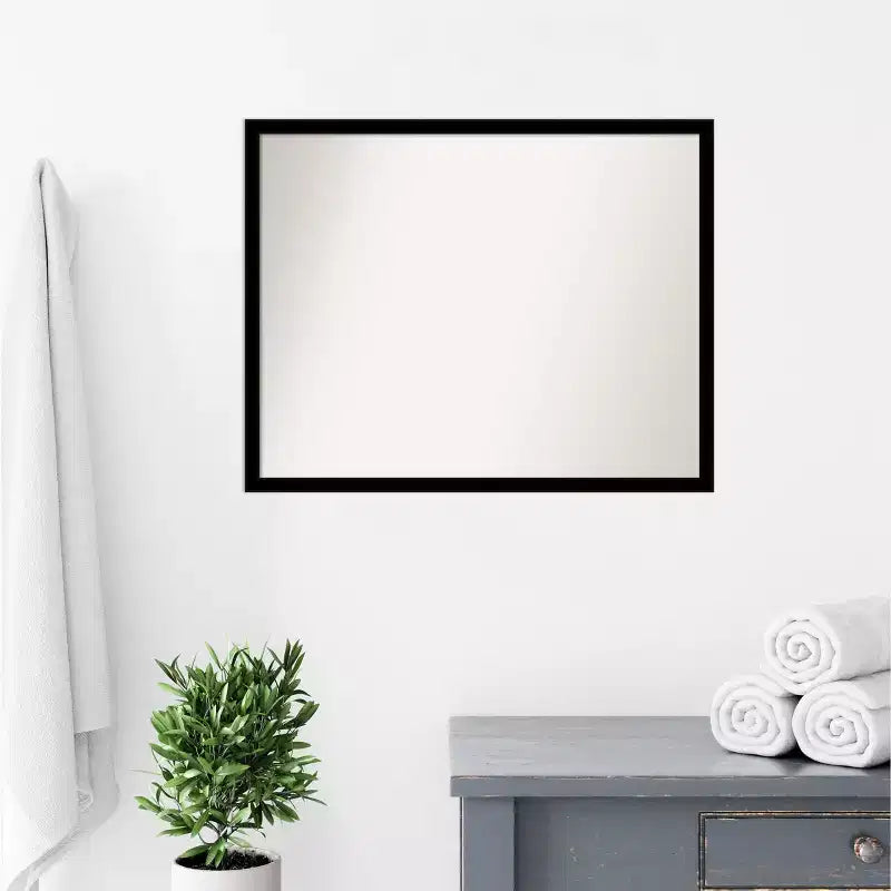 Specchio da parete per bagno Jet Black, 30" x 24", senza smusso - : Rettangolare moderno, montaggio a parete, hardware incluso