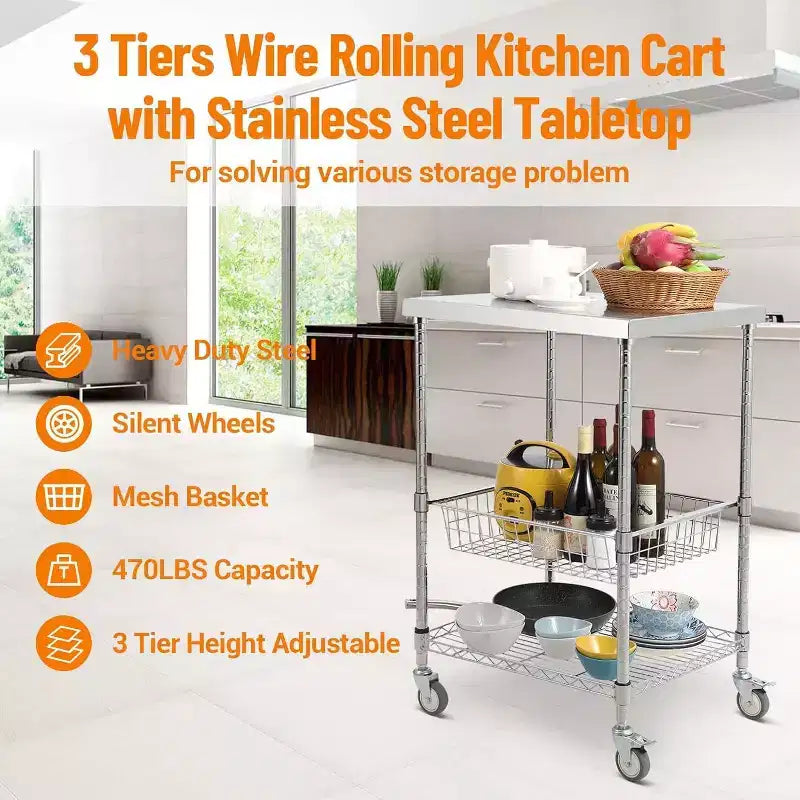 Carrello portaoggetti a 4 ripiani, organizer sottile, carrello mobile per la spesa con ruote girevoli a 360° e bloccabili / cestello e maniglia, per lavanderia, cucina