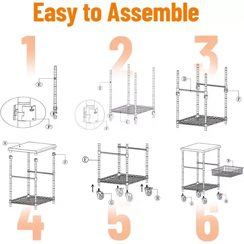Carrello portaoggetti a 4 ripiani, organizer sottile, carrello mobile per la spesa con ruote girevoli a 360° e bloccabili / cestello e maniglia, per lavanderia, cucina