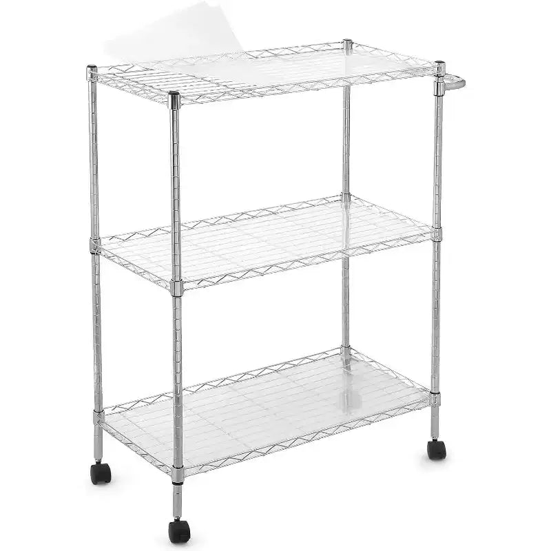 Carrello portaoggetti a 4 ripiani, organizer sottile, carrello mobile per la spesa con ruote girevoli a 360° e bloccabili / cestello e maniglia, per lavanderia, cucina