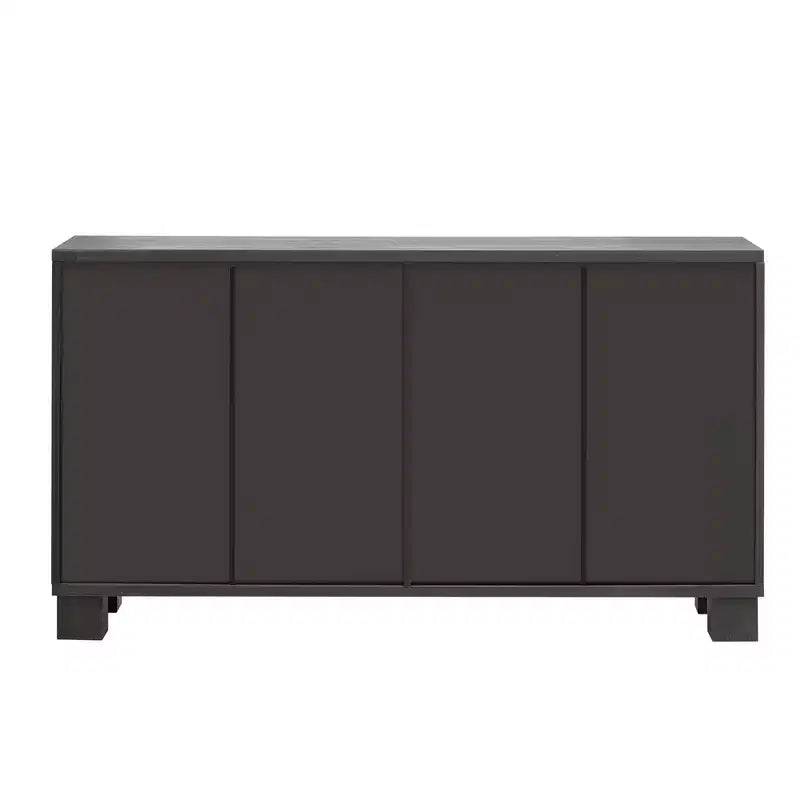 Credenza Elegante con Ripiani Regolabili e Maniglie Dorate