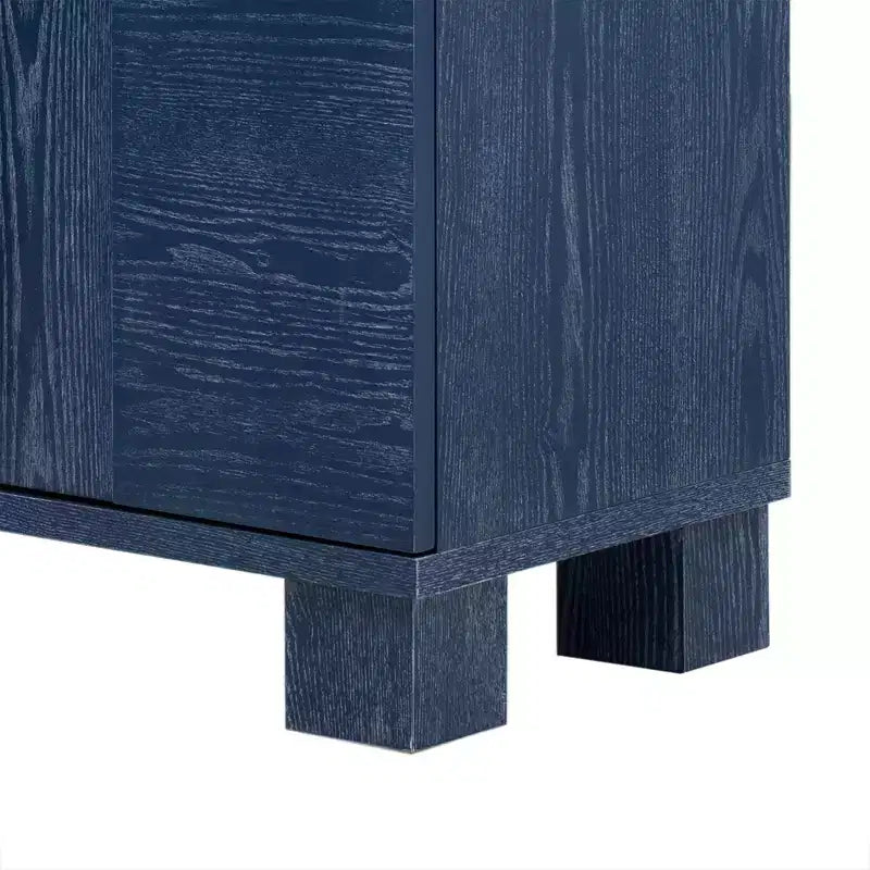 Credenza Elegante con Ripiani Regolabili e Maniglie Dorate