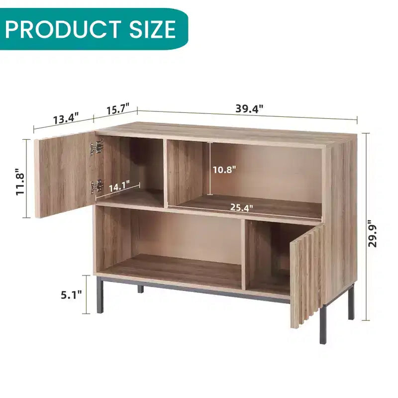 Credenza con ripiano espositivo, Mobile credenza a buffet, Tavolino consolle d'accento per divano