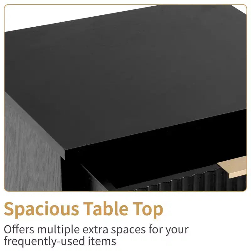 Cassettiera a 6 cassetti in MDF nero da 72 cm di larghezza