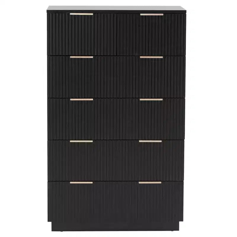 Cassettiera a 6 cassetti in MDF nero da 72 cm di larghezza