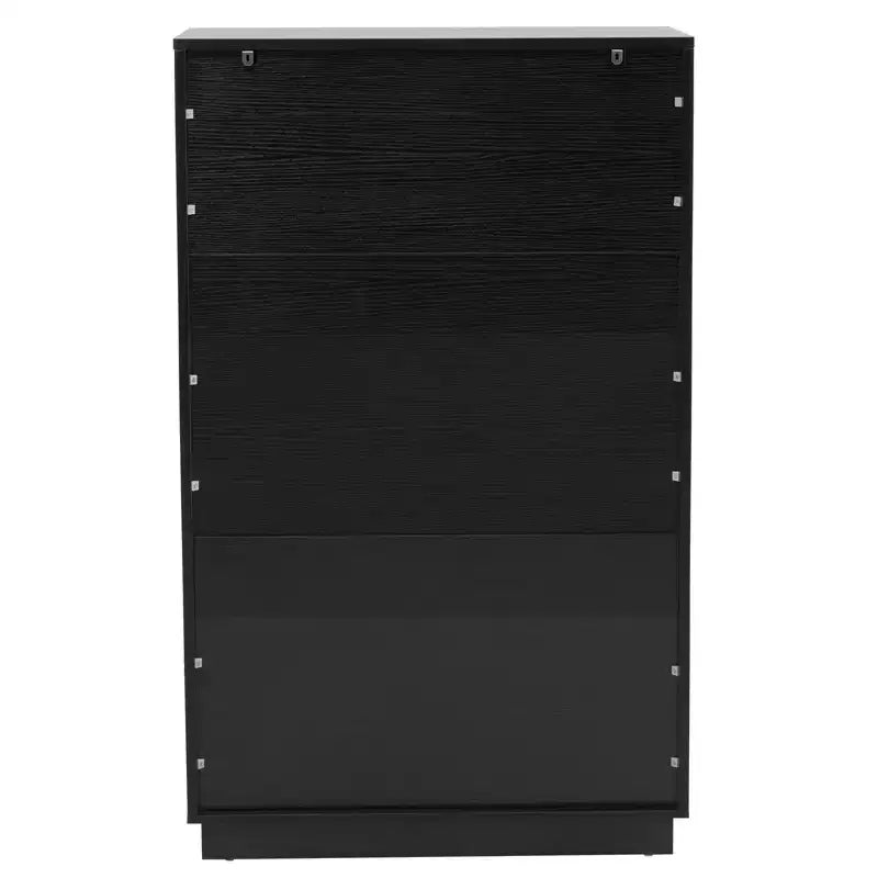 Cassettiera a 6 cassetti in MDF nero da 72 cm di larghezza