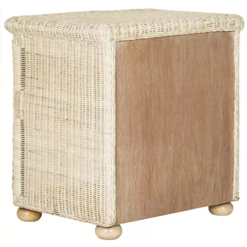 Comodino Adira Wicker - SEA8002 - Bianco Lavato -