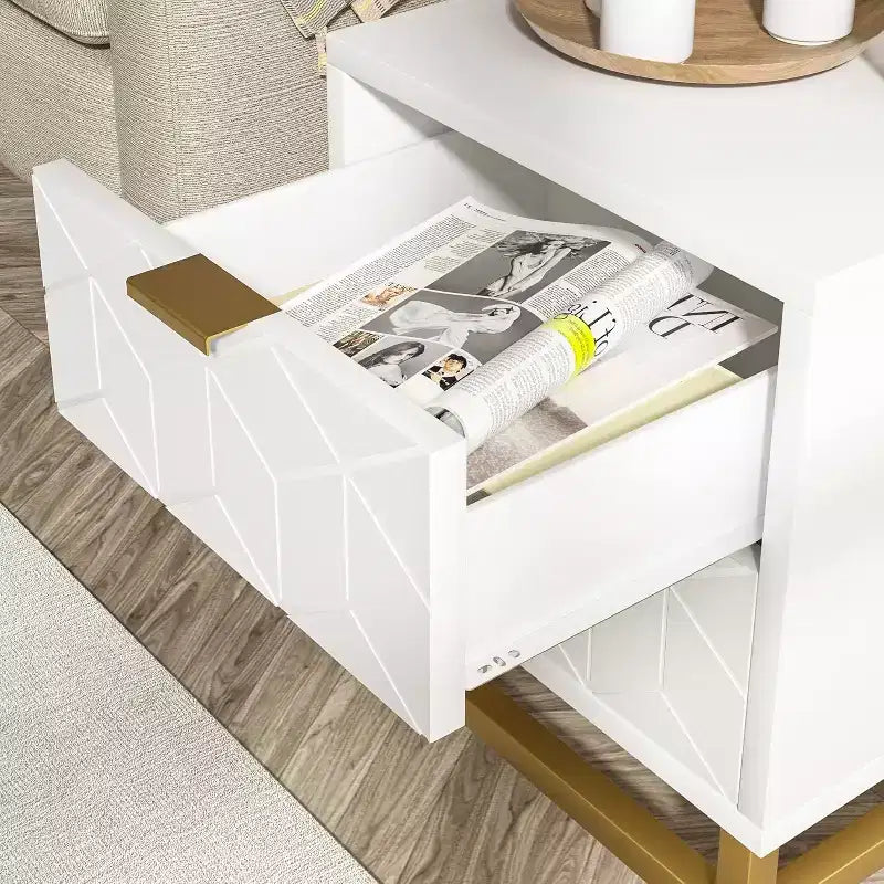 Comodino a 2 cassetti Zstar, comodino moderno da camera da letto, tavolino con cassetti, adatto per soggiorno, corridoio, ingresso