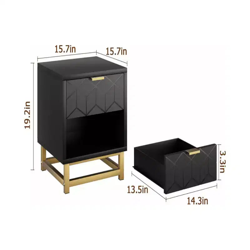 Comodino a 2 cassetti Zstar, comodino moderno da camera da letto, tavolino con cassetti, adatto per soggiorno, corridoio, ingresso