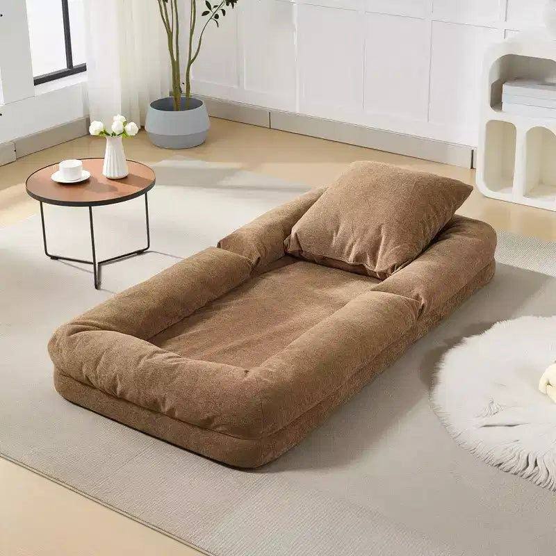 Divano letto pigro regolabile in 5 posizioni da 165 cm, letto imbottito per umani e animali domestici, poltrona reclinabile pieghevole da pavimento