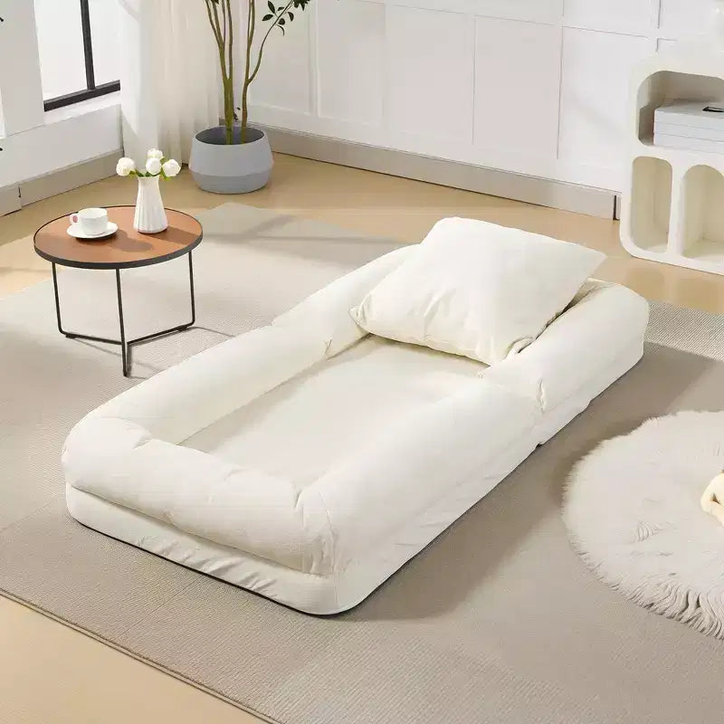 Divano letto pigro regolabile in 5 posizioni da 165 cm, letto imbottito per umani e animali domestici, poltrona reclinabile pieghevole da pavimento