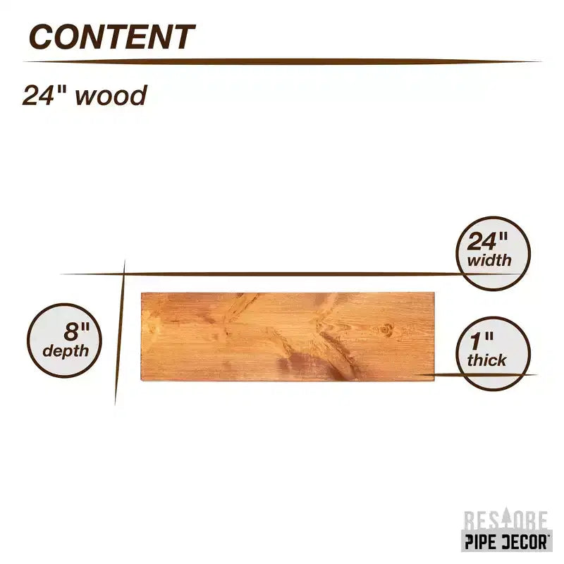RESTORE Mensola in Legno di Cedro Sunset da 24 pollici (Solo Legno) di Pipe Decor