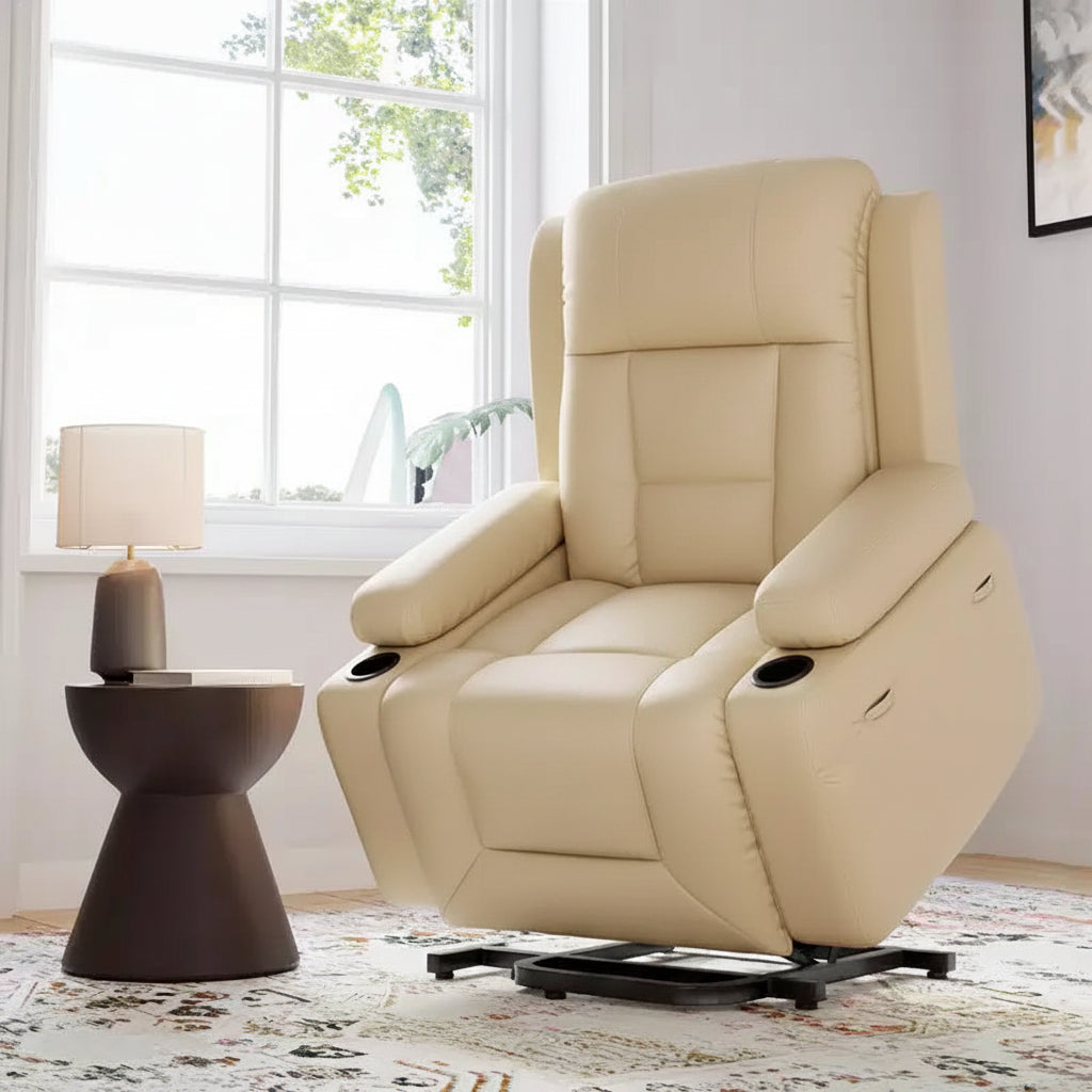 Poltrona reclinabile elettrica 41,7 in pelle sintetica, reclinabile regolabile, divano singolo ergonomico, per soggiorno