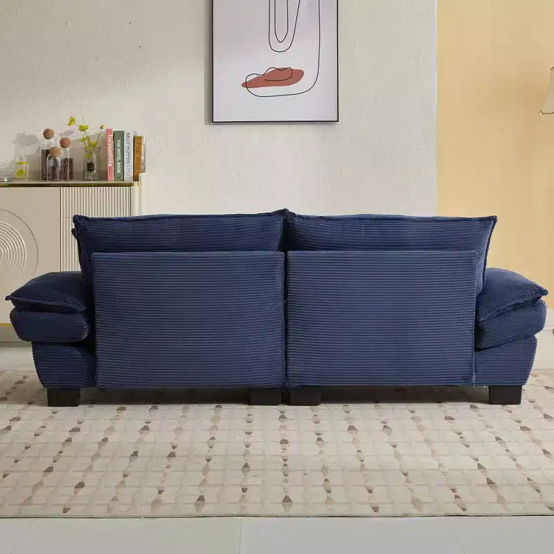 Divano-letto a due posti in velluto a coste, comodo e imbottito, con cuscini, per soggiorno, camera da letto, appartamento o ufficio