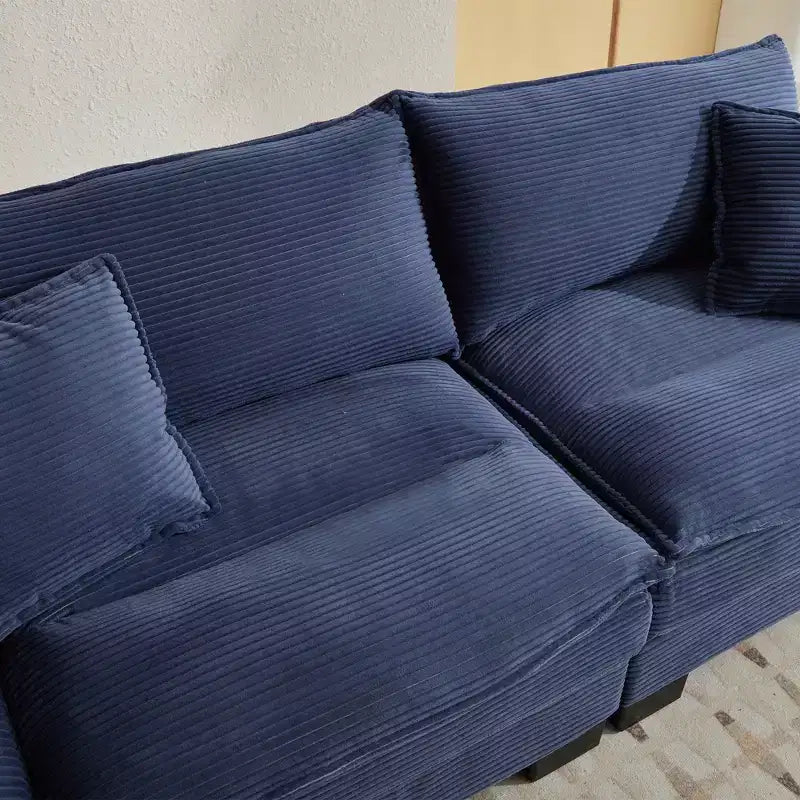 Divano-letto a due posti in velluto a coste, comodo e imbottito, con cuscini, per soggiorno, camera da letto, appartamento o ufficio