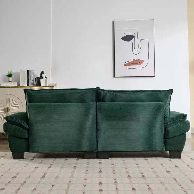 Divano-letto a due posti in velluto a coste, comodo e imbottito, con cuscini, per soggiorno, camera da letto, appartamento o ufficio