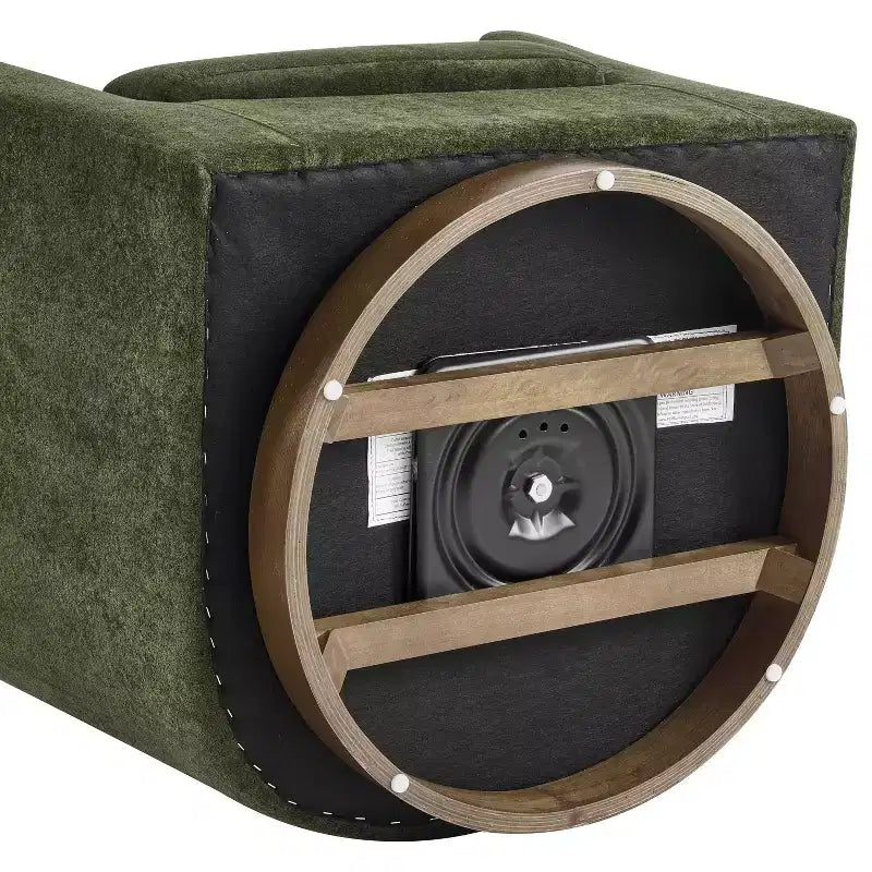 Poltrona moderna girevole a 360° in legno con rivestimento in velluto