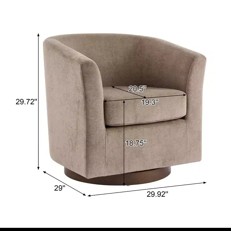 Poltrona moderna girevole a 360° in legno con rivestimento in velluto