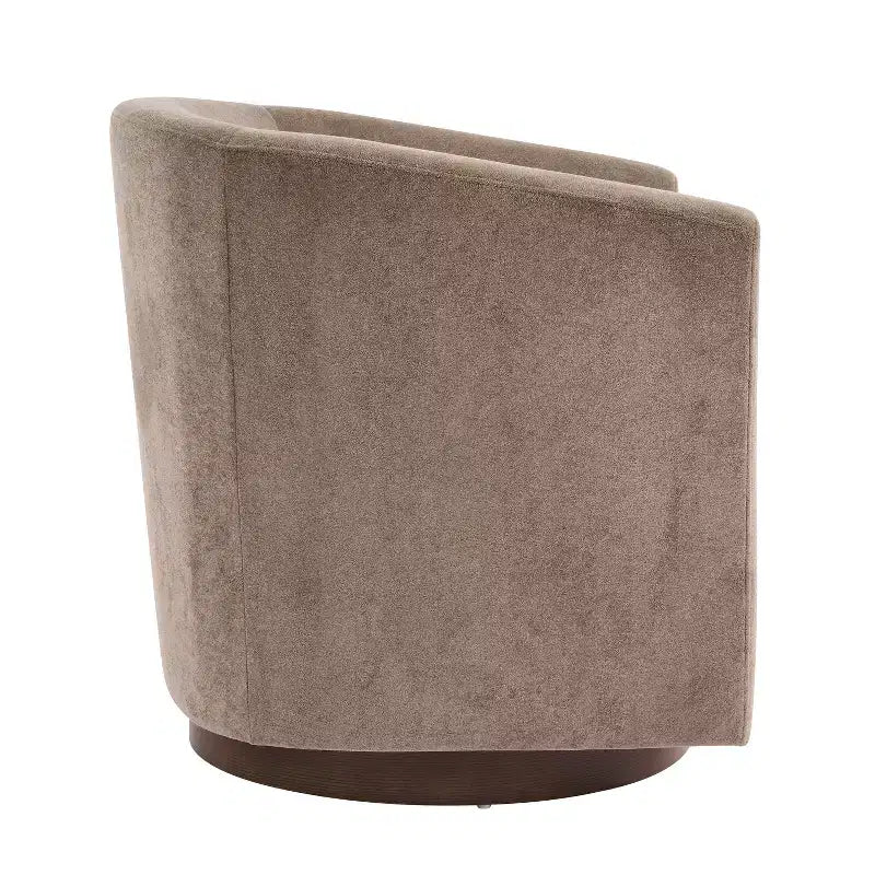 Poltrona moderna girevole a 360° in legno con rivestimento in velluto