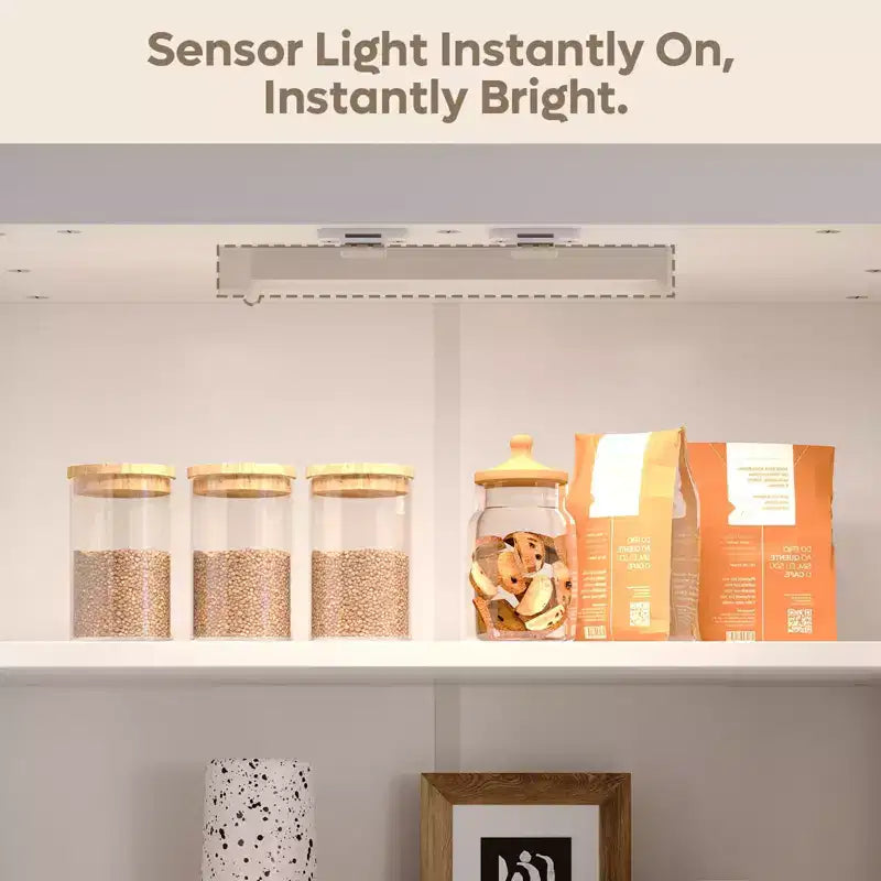 Mobile dispensa da cucina alto 72 con ante e ripiani, dispensa per alimenti con luce con sensore di movimento