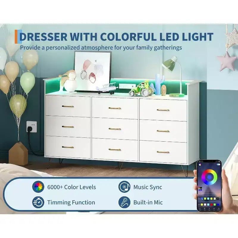 Cassettiera alta a 9 cassetti da 36,6x62,8x16,7 pollici, mobile contenitore moderno con organizer multifunzionale per uso multi-stanza, design elegante