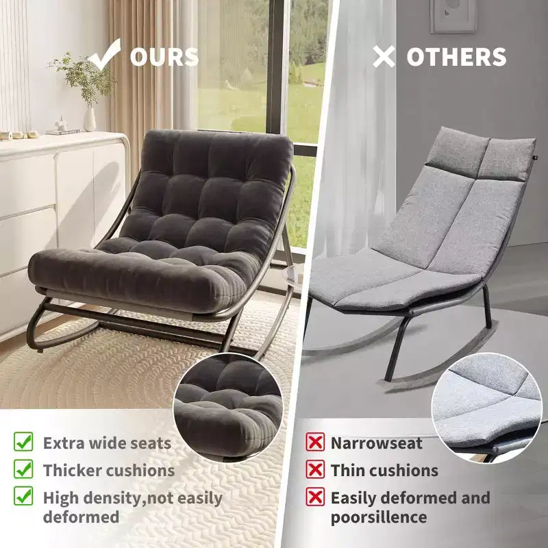 Sedia a dondolo Papasan con cuscino, sedia a dondolo da esterno di grandi dimensioni, sedia Papasan a dondolo per tutte le stagioni per camera da letto/soggiorno/veranda/giardino/patio