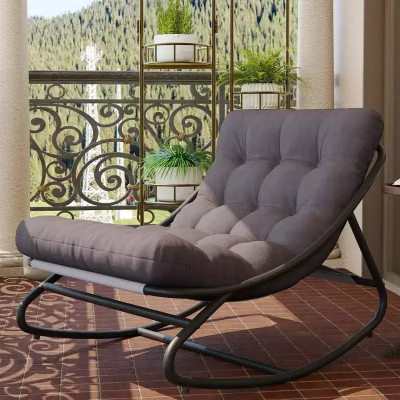 Sedia a dondolo Papasan con cuscino, sedia a dondolo da esterno di grandi dimensioni, sedia Papasan a dondolo per tutte le stagioni per camera da letto/soggiorno/veranda/giardino/patio