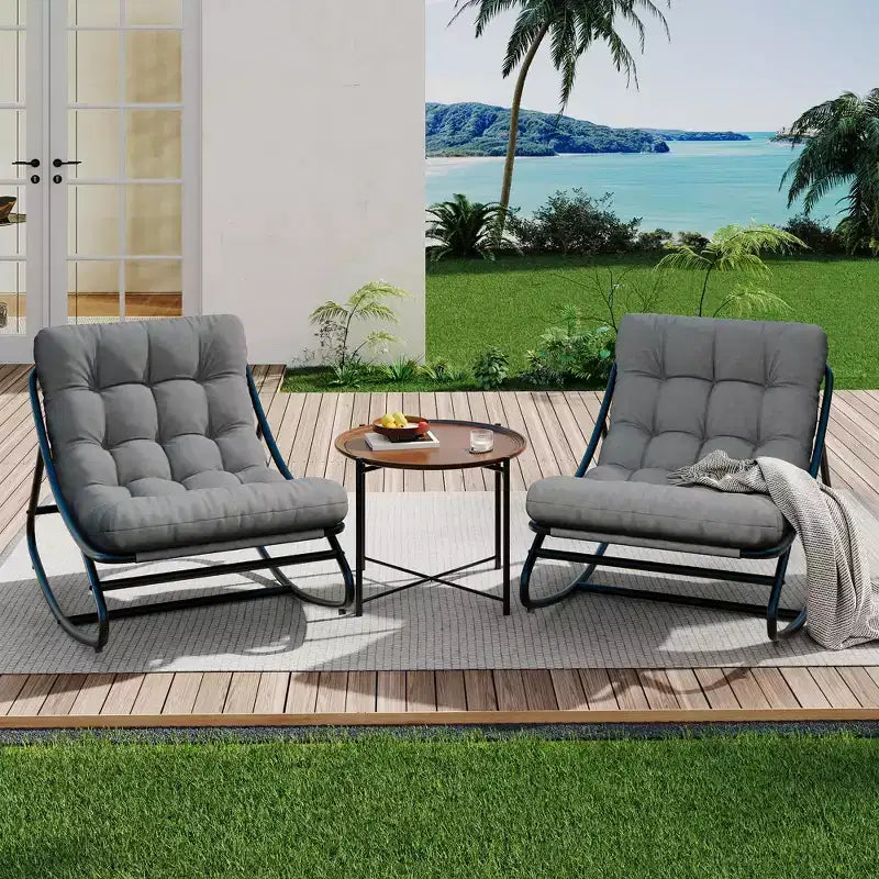 Sedia a dondolo Papasan con cuscino, sedia a dondolo da esterno di grandi dimensioni, sedia Papasan a dondolo per tutte le stagioni per camera da letto/soggiorno/veranda/giardino/patio