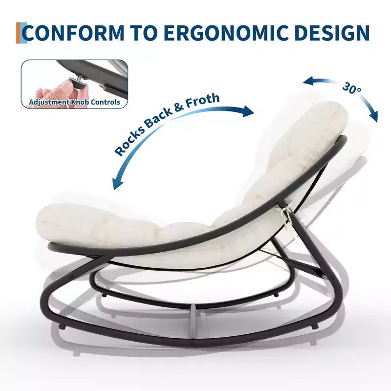 Sedia a dondolo Papasan con cuscino, sedia a dondolo da esterno di grandi dimensioni, sedia Papasan a dondolo per tutte le stagioni per camera da letto/soggiorno/veranda/giardino/patio