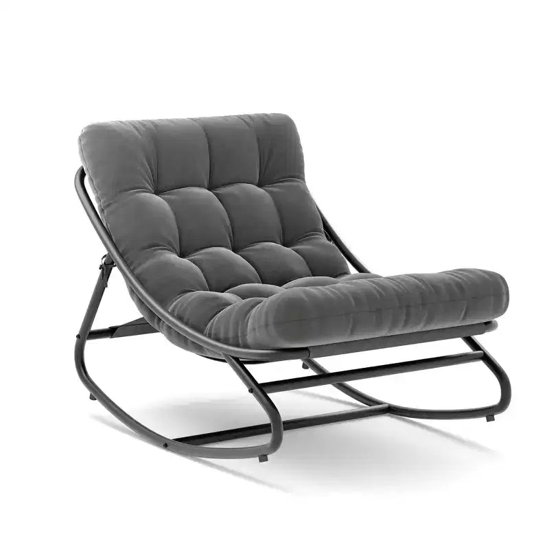 Sedia a dondolo Papasan con cuscino, sedia a dondolo da esterno di grandi dimensioni, sedia Papasan a dondolo per tutte le stagioni per camera da letto/soggiorno/veranda/giardino/patio