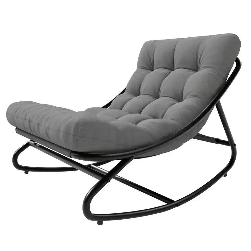 Sedia a dondolo Papasan con cuscino, sedia a dondolo da esterno di grandi dimensioni, sedia Papasan a dondolo per tutte le stagioni per camera da letto/soggiorno/veranda/giardino/patio