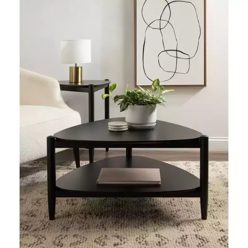 Tavolino da caffè Knowlton Wood, 32x31x17, Nero