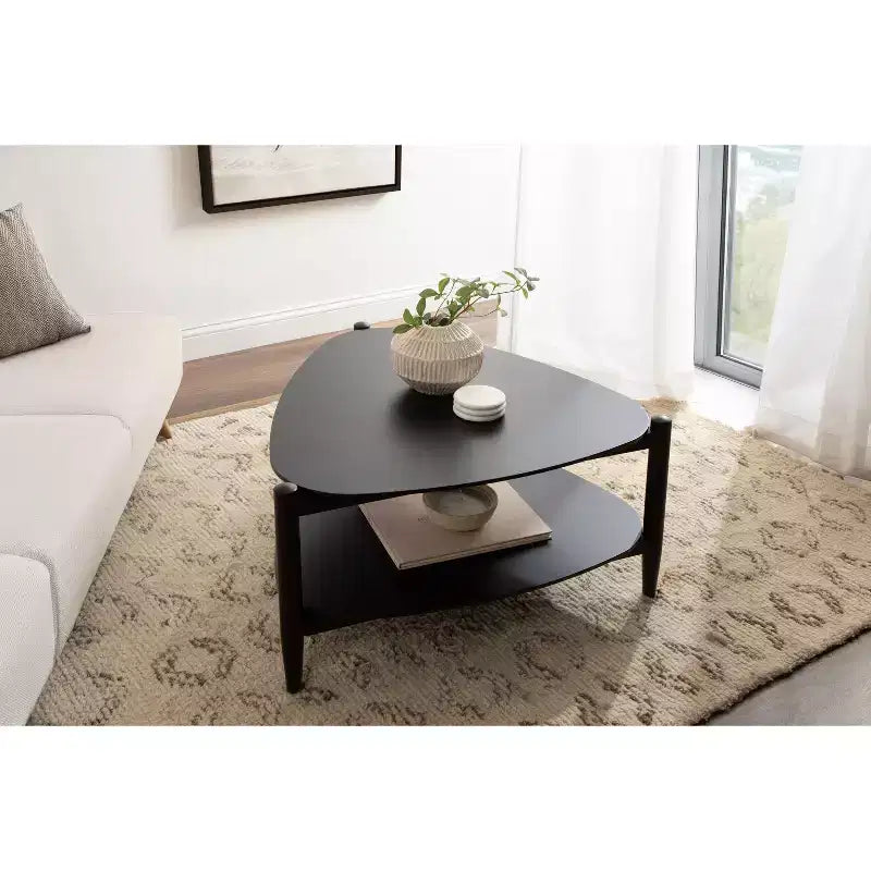 Tavolino da caffè Knowlton Wood, 32x31x17, Nero