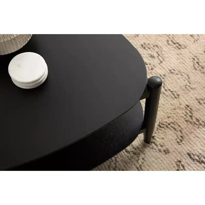Tavolino da caffè Knowlton Wood, 32x31x17, Nero