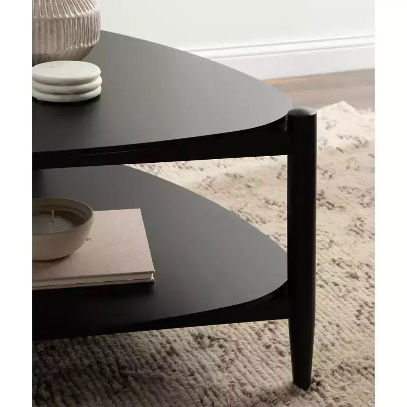 Tavolino da caffè Knowlton Wood, 32x31x17, Nero
