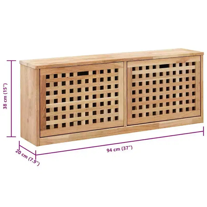 Organizer Scarpe in Legno Massello di Noce Naturale, Media Capienza