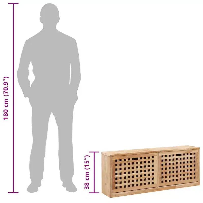 Organizer Scarpe in Legno Massello di Noce Naturale, Media Capienza