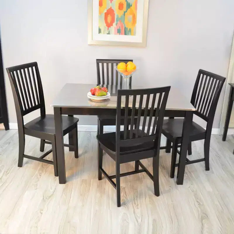 Carolina Living Delano Sedia da pranzo nero anticato: stile Mission, robusto telaio in legno, capacità 127 kg