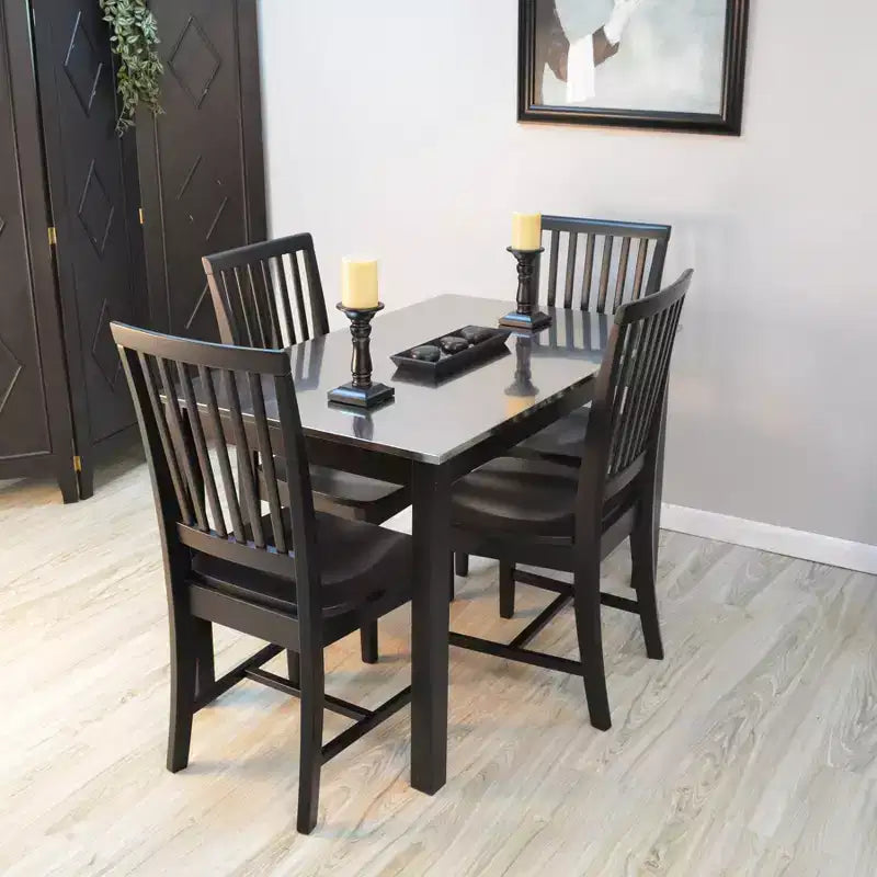 Carolina Living Delano Sedia da pranzo nero anticato: stile Mission, robusto telaio in legno, capacità 127 kg