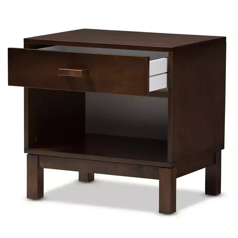 Deirdre comodino moderno e contemporaneo in legno con 1 cassetto -